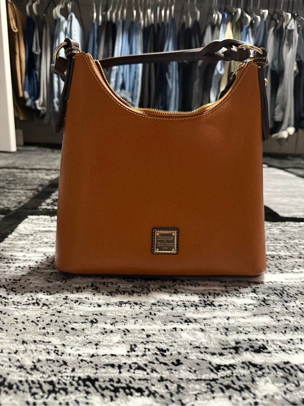 Dooney & Bourke Chestnut Brown Bryce Hobo with Dark Brown Strap with Wallet